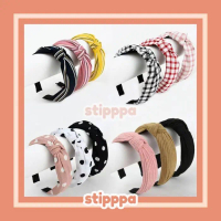Bando Kain Mutiara Warna Mote Motif Polos Bandana Headband Stipppa St Termurah
