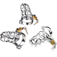 40/45/50mm for choose Bird Cage Chastity Device CB6000 metal cock BDSM bondage penis ring lock restraint male sex toys for men