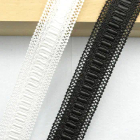 5m/16.4ft White Black Lace Trim Ribbon HanMade DIY Sewing Curve Centipede Craft Curtain Clothes flower Accessories Decoration