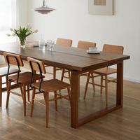 餐桌 北歐實木 大板桌子 日式 家用 橡木島臺 餐桌 椅組合