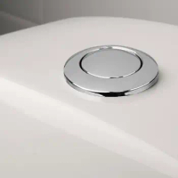 Toilet Push Button with Rod Toilet Tank Parts Durable Round Toilet Water Tank Push Button Single Flush Button 46mm for Bathroom