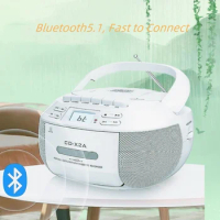 Portable Bluetooth Speaker with Remote Control Boombox CD player Stereo sound playback smoothly supporting TF/USB/AM/FM Radio