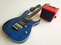 PAKET GITAR IBANEZ PREMIUM BIRU AMPLY DAN KABEL JACK - HOPE ONE