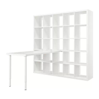 KALLAX/LAGKAPTEN 書桌/工作桌組合, 白色, 182x179x182 公分