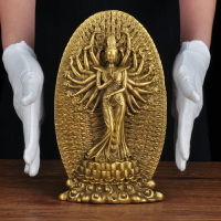 黃銅背板千手觀世音菩薩南海觀音佛像擺件佛堂寺廟供奉本命佛站像