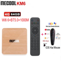 Global 4GB 64GB 32GB Mecool KM6 deluxe edition TV Box Android 10 Amlogic S905X4 Google Certified Wifi 6 1000M BT Media Player