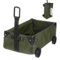 Outdoor Camping Storage Box Mini Camping Trolley Tote DIY Canvas Folding Trolley Shopping Cart Dolly Cart