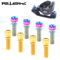 4pcs Risk Titanium Alloy M6*18/20mm Bicycle Bolts with Washer MTB Mountain Bike Disc Brake Fixing Screw Ultralight Cycling Bolts