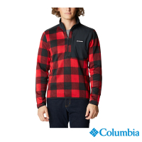 Columbia 哥倫比亞 男款 - 半開襟刷毛立領上衣-紅格紋UAE30880RC