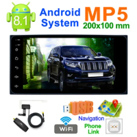 7" Android 8.1 Car MP5 Player Touch Screen QUAD-core Wifi Connect GPS Navigation DAB FM/AM Radio Tuner for TOYOTA