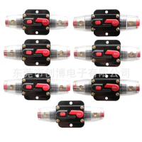 10PCS 12V 24V DC Car Truck Audio modification Stereo Amplifier Circuit Breaker Automatic Reset Fuse Holder Switch 20A~150A