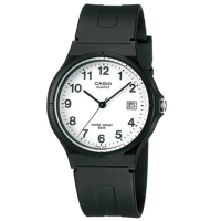 【CASIO 卡西歐】MW-59-7B 輕巧靜音 日期顯示指針錶(學生考試必備 錶徑約3.6公分)