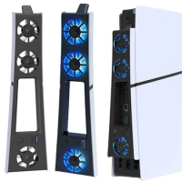 Cooling Fan For PS5 Slim Console with LED Lights USB 3.0 Port Efficient Cooling System with Adjustable Speed Quiet Cooler Fan