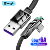 Elough 6A USB Type C Cable For Huawei P40 Pro Mate 40 Honor Support 66W/40W Fast Charging USB C Cable For Xiaomi Mi 10 8 Redmi