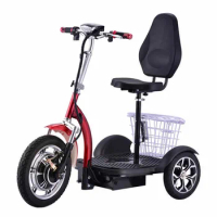 Tricycle Folding Foldable Motor Travel Adult Handicap 3 Three Wheel Mobility Disabled Electric Handicapped Scooters for sale