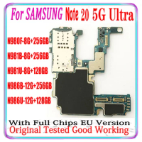 Unlocked For Samsung Galaxy NOTE 20 5G Ultra N980F N981B N986B N986U Motherboard 256GB Full chips Android OS Eu Version