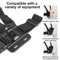 Chest Mount Strap Belt Harness for Mobile Cell Phone, Clip Holder for iPhone 13, Xiaomi, Samsung, Gopro Hero 10, 9, 8