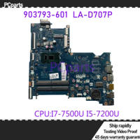 PCparts 914598-601 903793-601 For HP Pavilion 15-AY 250 G5 Laptop Motherboard LA-D707P SR2ZU I5-7200U I7-7500U DDR4 MB 100% Test