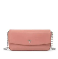 TUMI BELDEN SLG Wallet On Chain Crossbody Bag - Dompet Wanita - Pink Clay , Washed Yellow Color Bloc