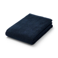 【【MUJI 無印良品】】棉圈絨雙線織浴巾/可吊掛/深藍 70*140 cm