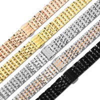【Watchband】SEIKO &amp; CITIZEN 替用錶帶 各品牌通用 亮光色澤 蝴蝶雙壓扣 不鏽鋼錶帶(15mm)