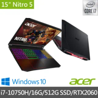 【Acer 宏碁】AN515-55-70H2 15.6吋獨顯電競筆電(i7-10750H/16G/512G SSD/RTX2060-6G/Win10)