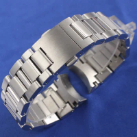 22mm Silver Solid 316L Stainless Steel Watchband For TAG Heuer Carrera Deployment Clasp Curved End Wrist Bracelet