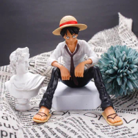 4 Style 10-12CM One Piece Cartoon Luffy Sit Figurine PVC Anime Figure Model Toys Collection Dolls Monkey D Luffy Gift
