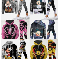2024 New 3D Hoodie Women's Set Sports Hoodie Yoga Pants Sports Disney Yoga Underwear Fashion Anime Woman clothing y2k hoodies