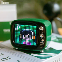 Divoom TIVOO Pixel TV Green Wireless Bluetooth Speaker APP Smart Control Retro Television Modeling Alarm Clock Speaker