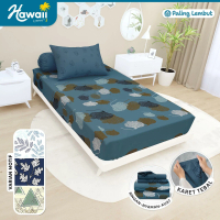 Hawaii Sprei Set Fitted Motif Ukuran Single Full 120x200 Sprei No 3 Guling Kain Sarung