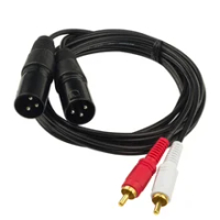 Black Zinc Alloy Head XLR Microphone Cable 1M Cannon Double Shielded 6.35Mm  Male To 3