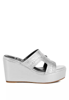 London Rag Sandal Cut-Out Detail Berlian Imitasi & Berlian Imitasi dalam Warna Perak