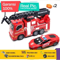Mainan Mobil Remot Kontrol RC Truk Pemadam Kebakaran Fire Rescue Fuso Datova Work Set Isi 2 Polisi S