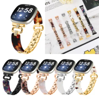 For fitbit sense sense 2 band Stainless Steel + Resin Watchband Metal Bracelet strap for fitbit versa 4 versa 3 Smart Watch