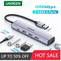 Slim USB Ethernet Adapter 1000Mbps USB3.0 Ethernet HUB USB HUB for Laptop