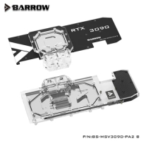 BARROW Active Cooling Water Block use for MSI RTX 3090 VENTUS 3X OC 24G / 3080 TI VENTUS 3X 10G 12G OC GPU card BS-MSV3090-PA2 B