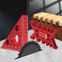 2Pc Aluminum Dovetail Jig and Triangle Ruler Kit - Router/Saw Table Precision Depth Gauge and Tenon Gaps Gauge for Woodworking