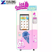 YG Italian Popular Automatic Frozen Food Ice Cream Machines Self Service Soft Ice Cream Cone Vending Machine
