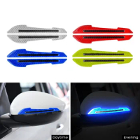 Car Reflective Stickers Warning Strip Tape Car Rearview Mirror Exterior Auto Accessories Traceless Protective Sticker Warn On