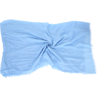 GUCCI 素色棉質流蘇圍巾(水藍色)