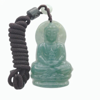 【琪臻珠寶】天然A貨翡翠糯種藍水藥師佛如來吊墜(藥師琉璃光如來_大醫王佛_手工精雕_母親節禮物)