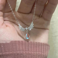 kalung wanita kalung sayap malaikat crystal