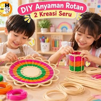 DIY Anyaman Rotan Kit Kerajinan Tangan Prakarya Sekolah Anak Paket Membuat Vas Bunga Keranjang Tempa