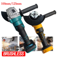 M14 Brushless Electric Angle Grinder 100MM/125MM Cutting Woodworking Tool No Battery Variable Speed Fit Makita 20v Battery