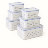 [ Tata Mall ]  |   PAKET 2 SET 6 PCS 3 Ukuran Food Container Kotak Penyimpanan Makanan Buah dan Sayu