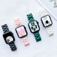Resin Strap For Apple Watch Ultra Band 49mm 44mm 40mm 45mm 41mm 38/42mm Candy transparent bracelet iwatch series 3 5 SE 6 7 8