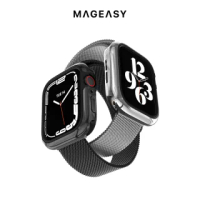 【SwitchEasy 美國魚骨】Apple Watch 7/6/5/4/SE 44/45mm Odyssey 奧德賽金屬手錶保護殼(Glossy Edition)