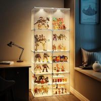 【公司貨】全透明遙控燈手辦樂高展示柜 模型收納盒 大容量手辦展示櫃 玩具展示架