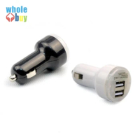 200pcs/lot High quality Mini Micro Auto Universal Dual 2 Port USB Car Charger For iPhone iPad iPod 2.1A Car Charger Adapter